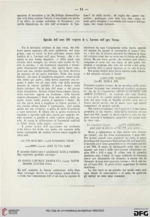 4: Epitaffio del'anno 501 scoperto in s. Lorenzo nell'agro Verano