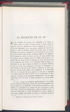 El reducto de la fe