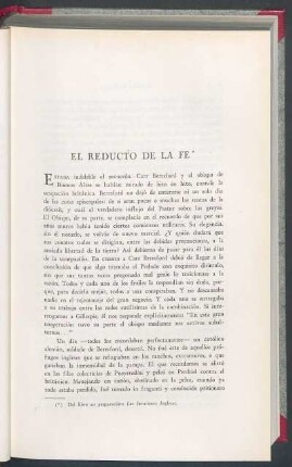 El reducto de la fe
