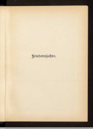 Friedensjahre