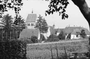 Mittelzell: Durchblick zur Kirche Mittelzell