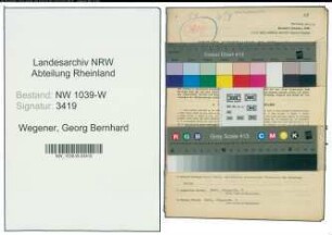 Entnazifizierung Georg Bernhard Wegener , geb. 20.04.1893 (Polizeimeister)