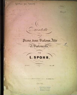 Quintetto : pour piano, 2 violons, alto et violoncello ; op. 65