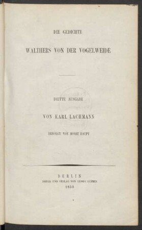 Die Gedichte Walthers von der Vogelweide