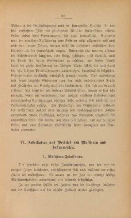 VI. Fabrikation und Vertrieb von Maschinen und Instrumenten.