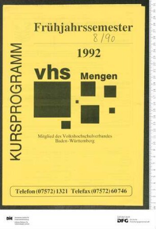 Programm 1. Semester 1992