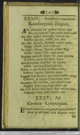 XXXV, Ad Carolum Lympurgium