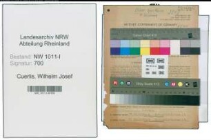 Entnazifizierung Wilhelm Josef Cuerlis , geb. 05.08.1902 ()