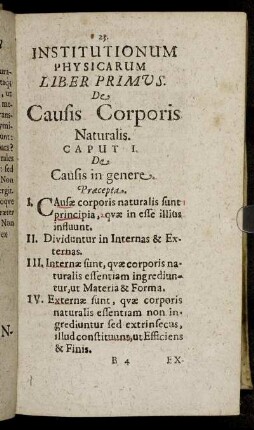 Liber Primus. De Causis Corporis Naturalis.