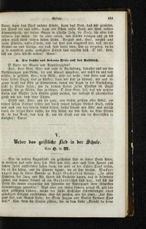 Ueber das geistliche Lied in der Schule