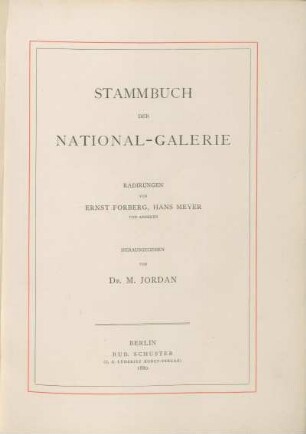 Stammbuch der National-Galerie : Radirungen von Ernst Frohberg, Hans Meyer und anderen