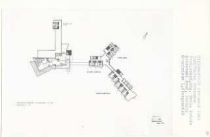Yachthafen, Chiemsee (Diplomarbeit bei Peter Poelzig): Gemeinschaftsgebäude, Unterkünfte, Grundrisse 1. Obergeschoss und Luftgeschoss 1:200