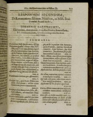 Responsum Secundum [...]