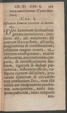 Cap. I. Differentia hominis exterioris ab interiore