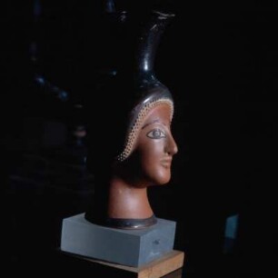 Samos, Archäologisches Museum Vathi. Kopfgefäß, spätarchaisch, aus dem Heraion, Anfang 5. Jh. v. Chr.