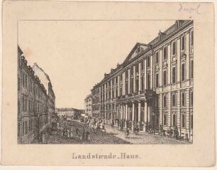 Das Landhaus in der Landhausgasse in Dresden, Blick nach Südosten auf den Pirnaischen Platz