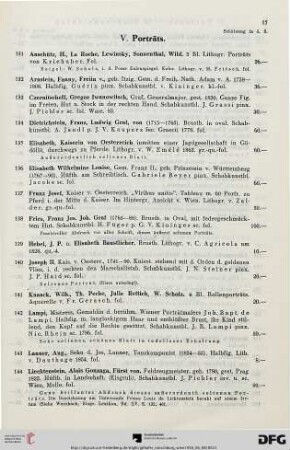 V. Porträts (Nr. 131-152)