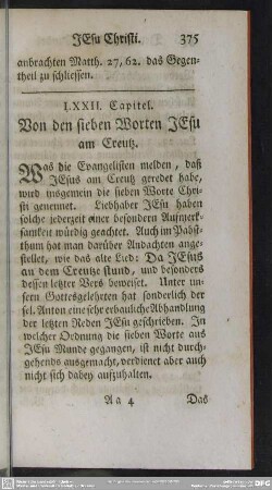 LXXII. Capitel. Von den sieben Worten JEsu am Creutz