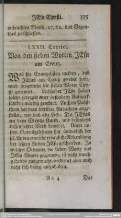 LXXII. Capitel. Von den sieben Worten JEsu am Creutz