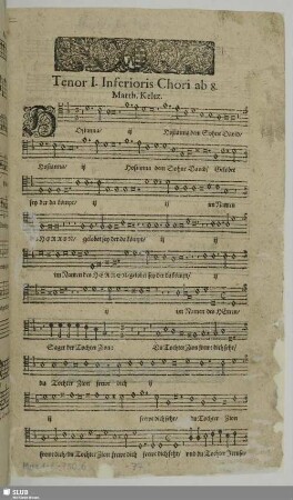 Tenor I, inferioris chori