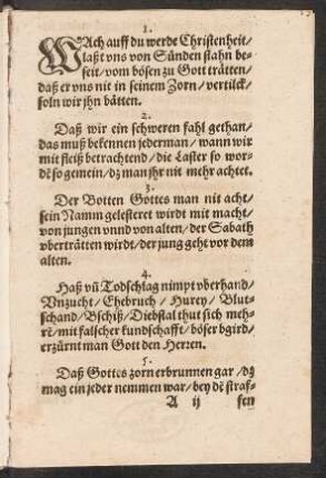 WAch auff du werde Christenheit/ || laßt vns von Sünden stahn be=||seit/