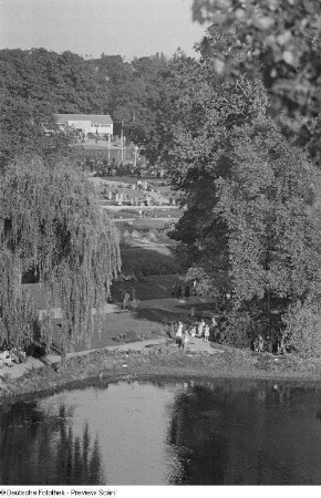 Blick von oben auf das Ausstellungsgelände