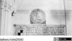 Inschriftentafel vom Grabmal des Großmeisters Philippe Villiers de l'Isle Adam