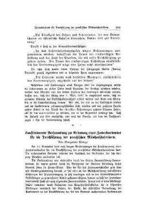 Konstitnierende Versammlung zur Gründung eines Zentralverbandes für die Durchführung der preußischen Mädchenschulreform