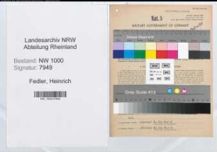 Entnazifizierung Heinrich Fedler, geb. 06.05.1907 (Ingenieur)