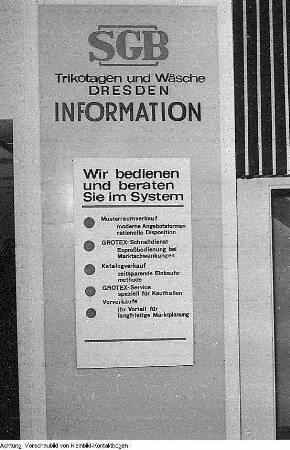 Dresden. SGB Trikotagen und Wäsche Dresden, 1962-1971