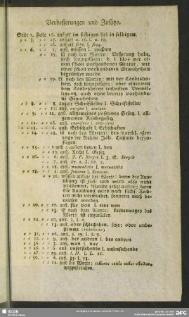 Verbesserungen und Zusätze