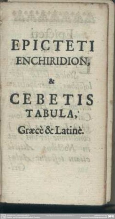 Epicteti Enchiridion