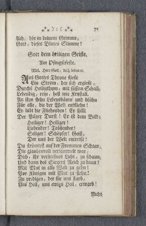 Gott dem heiligen Geiste. : Am Pfingstfeste.