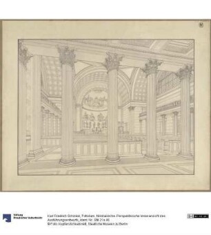 Potsdam. Nikolaikirche. Perspektivische Innenansicht des Ausführungsentwurfs
