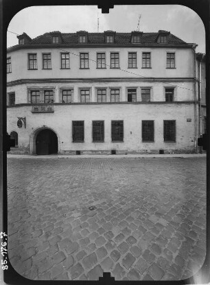 Erfurt-Altstadt, Comthurgasse. Comthurhof (1570). Straßenfront (Teilansicht)