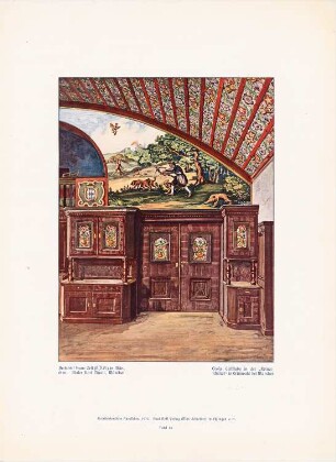 Große Gaststube in der Römerschanze, München-Grünwald: Perspektivische Innenansicht (aus: Architekt. Rundschau, hrsg.v. Eisenlohr & Weigle, 1913)