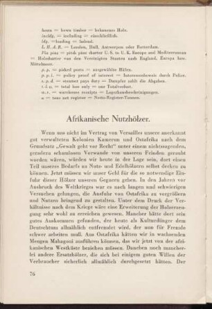 Afrikanische Nutzhölzer.