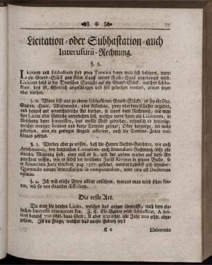 Licitation- oder Subhastation- auch Interfurii- Rechnung.