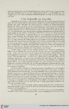 E. Die Seidenstoffe von Alexandria