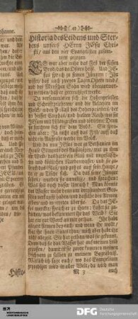 Historia des Leidens und Sterbens unsers Herrn Jesu Christi