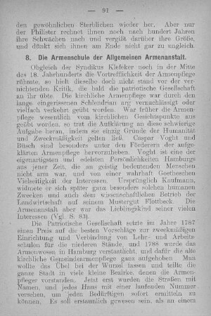 8. Die Armenschule der Allgemeinen Armenanstalt.