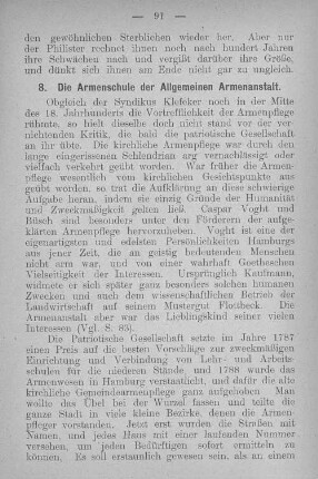 8. Die Armenschule der Allgemeinen Armenanstalt.