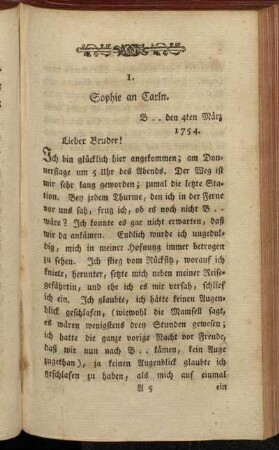 1. Sophie und Carln. B .. den 4ten März 1754.