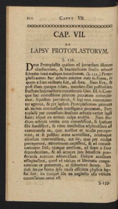 Cap. VII. De Lapsu Protoplastorum.