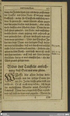 Wider des Teuffels anfechtung, daß Gott mit uns zürne
