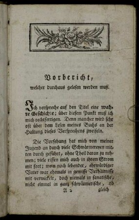 Vorbericht, welcher durchaus gelesen werden muß.