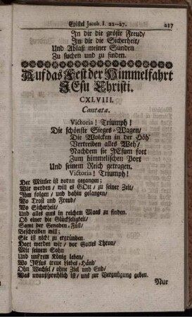 Auf das Fest der Himmelfahrt Jesu Christi.