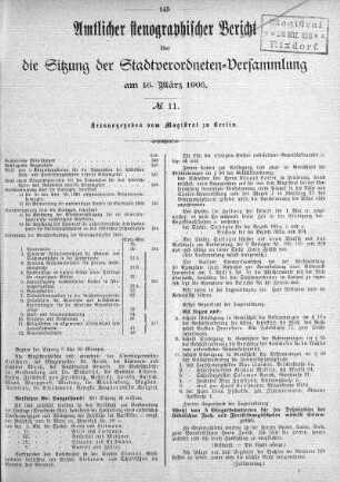 No. 11, 16. März 1905