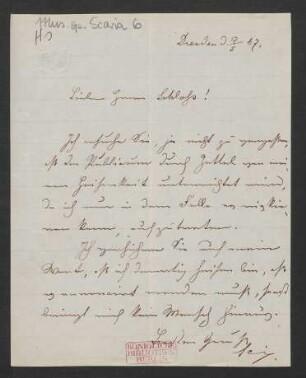 Brief an Max Schloß : 17.05.1867