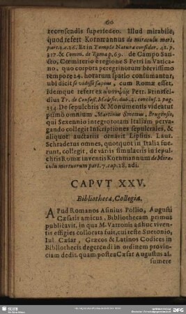 Caput XXV. Bibliothecae, Collegia